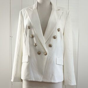 Generation Love  NWT Delilah Crepe Blazer Size XL Double-Breasted white